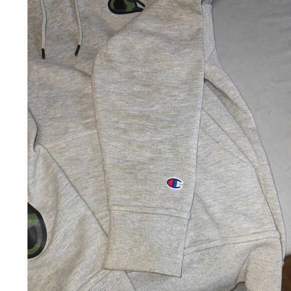 Gray with Camo Champion Hoodie - M - Picture 5 of 8